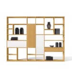 cubus shelf in oak with hinged doors, flaps and drawers elegant cubus solid wood shelf in oak with hinged doors, flaps and drawers