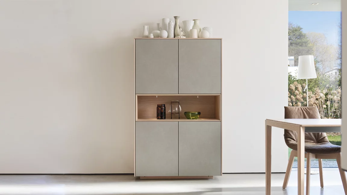 wall cabinet in oak white oil, combined with phedra ceramic elegant filigno wall cabinet made of solid wood oak white oil, combined with the elegant ceramic colour phedra