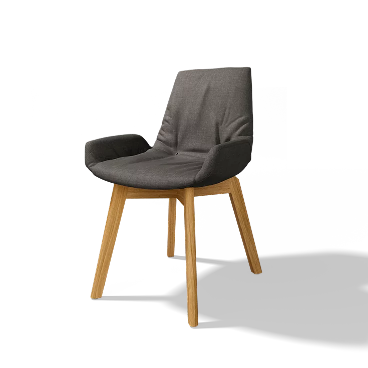 fabric dining chair with wooden frame dining chair lui plus upholstered in fabric with wooden frame in oak