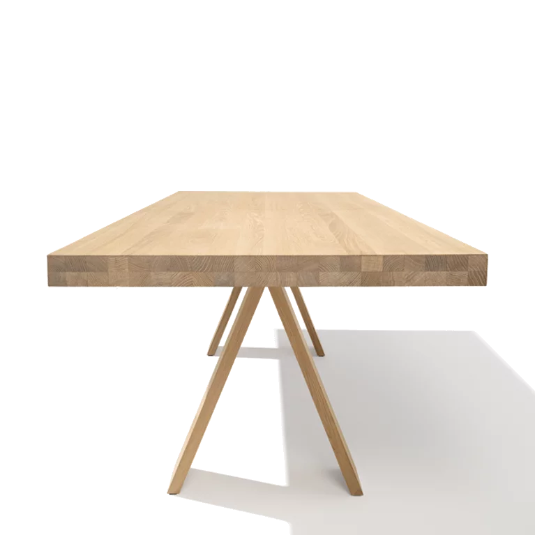 solid dining table with A-wood leg frame dining table tema solid in oak white oil and A-wood leg frame