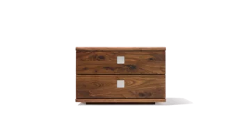 nox bedside cabinet in walnut, front view nox bedside cabinet in solid walnut, front view