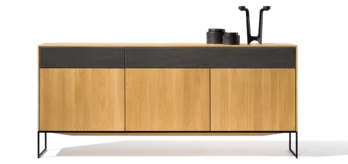 filigno Anrichte in Eiche und Keramikfront moderne filigno Anrichte in Eiche und Keramikfront mit Metallrahmengestell