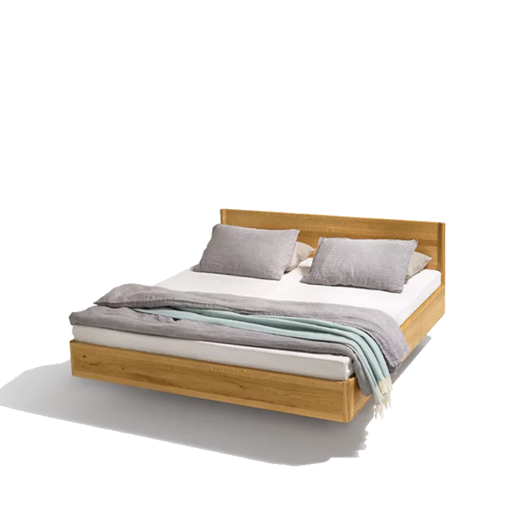 solid wood bed with bedside console times bed made of solid oak wild with wooden console including lighting as bedside table