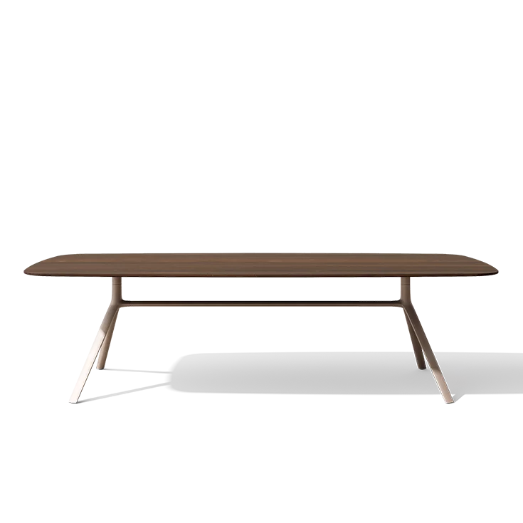 nya Tisch auf Metallgestell clay in Vollholz Eiche geräuchert