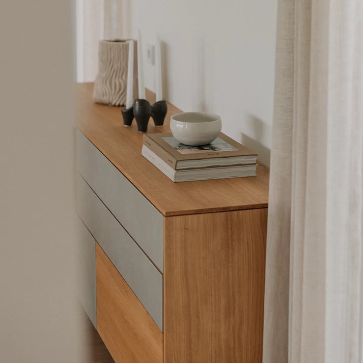 filigno Sideboard in Eiche mit Holz- und Keramikfronten