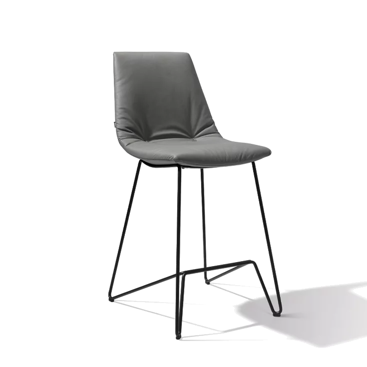 leather bar stool with backrest and black metal frame elegant leather bar stool with backrest and black metal frame