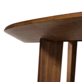 round dining table extendable in walnut, detailed view extendable, round miró dining table in walnut wood, detailed view
