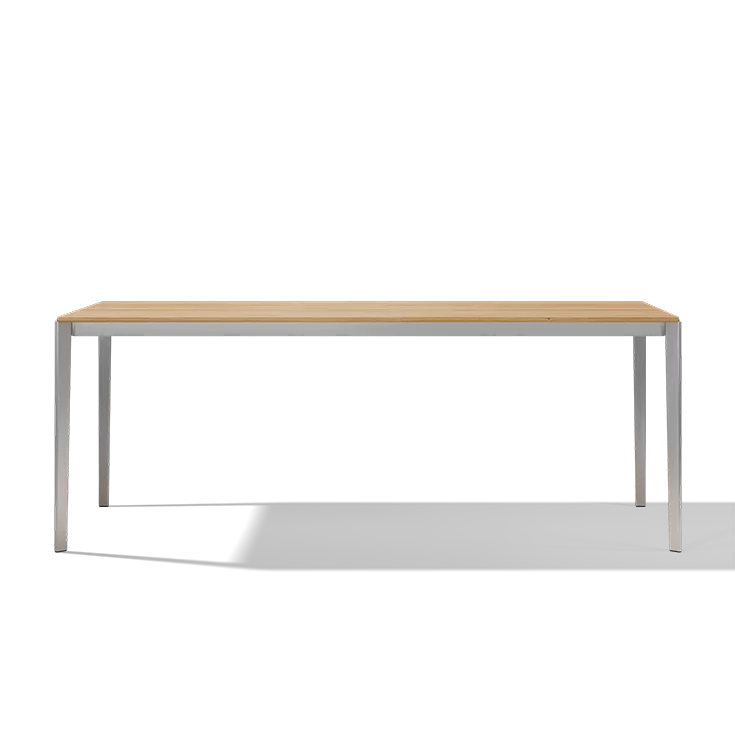 extendable table in oak white oil with metal frame in stainless steel finish tak extendable dining table in oak white oil with metal base frame in stainless steel finish