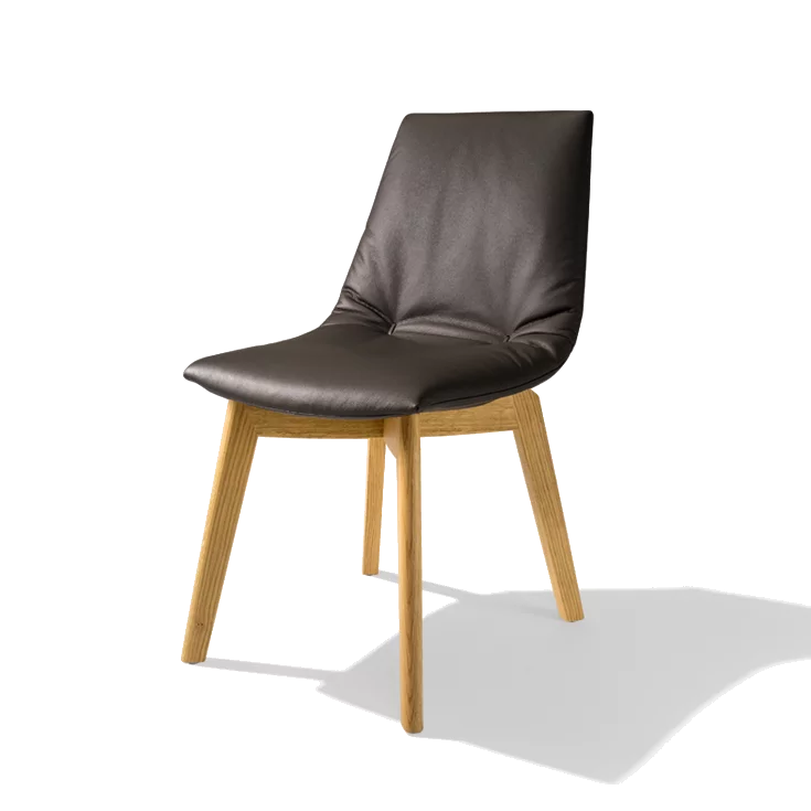lui chair with wooden frame in oak lui leather chair with wooden frame in solid oak