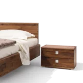 bedside table in walnut with the elegant nox solid wood bed nox bedside table in walnut with the elegant nox solid wood bed