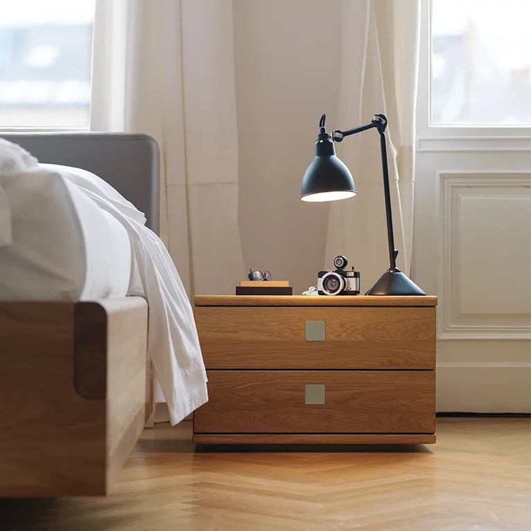 nox solid wood bedside cabinet with the comfortable nox bed nox bedside cabinet in solid oak with drawer and the comfortable nox bed with leather headboard