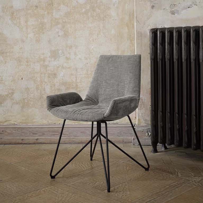 comfortable dining chair with wire frame comfortable lui plus dining chair with fabric seat shell and wire frame in matt black