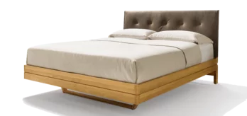 oak bed with leather headboard float bed in solid oak with leather headboard