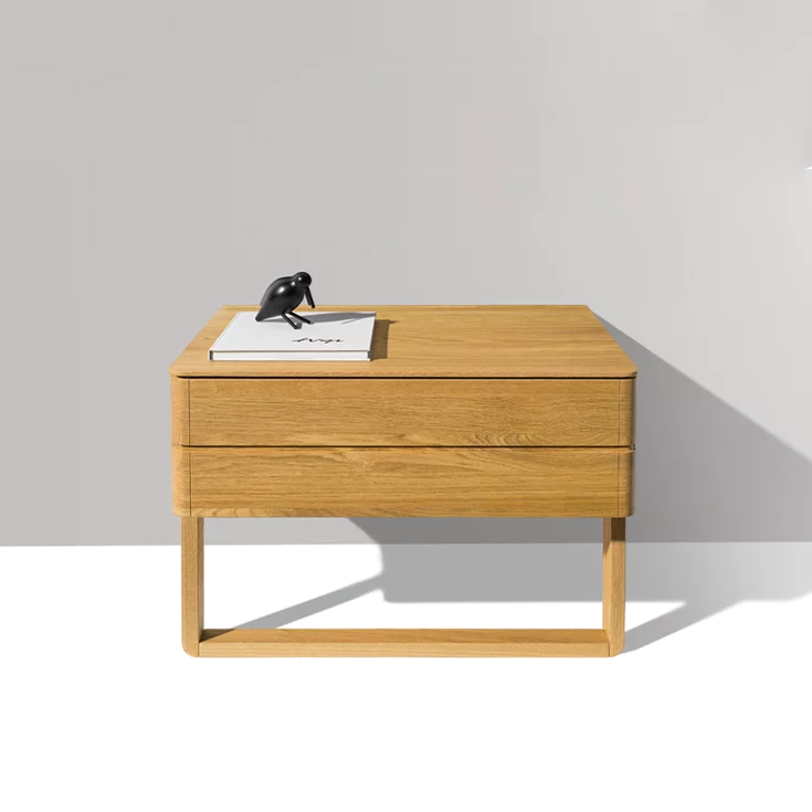 bedside cabinet in oak with large drawer float bedside cabinet in oak with wood sliders and a large drawer