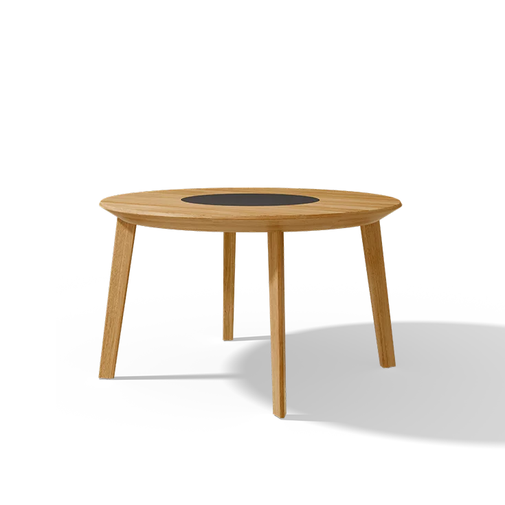 round dining table in natural oak with turntable miró round dining table in oak with glass turntable in matt graphite grey