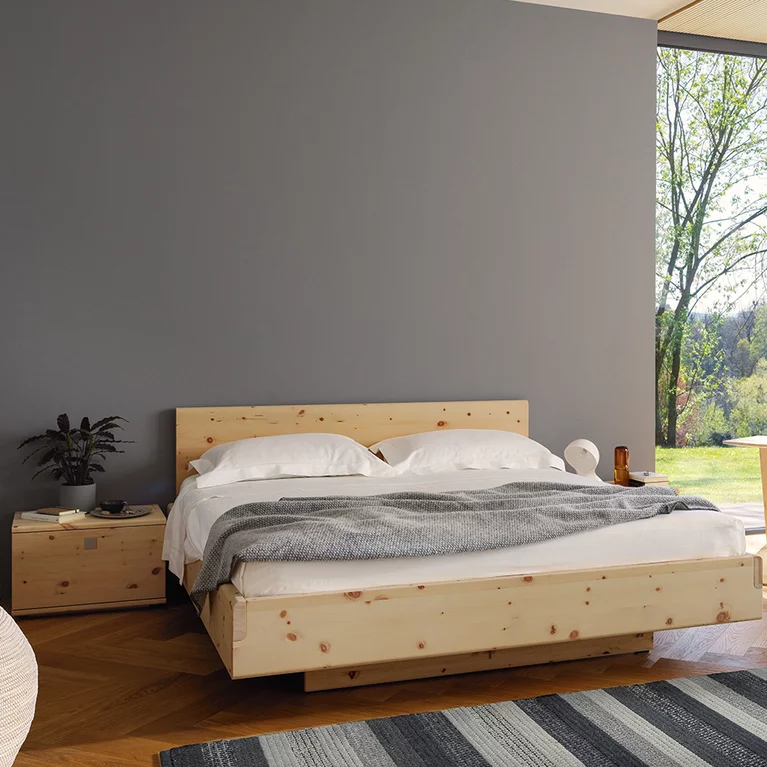 bedside table in swiss pine with the nox bed nox bedside table in swiss pine with the elegant nox bed