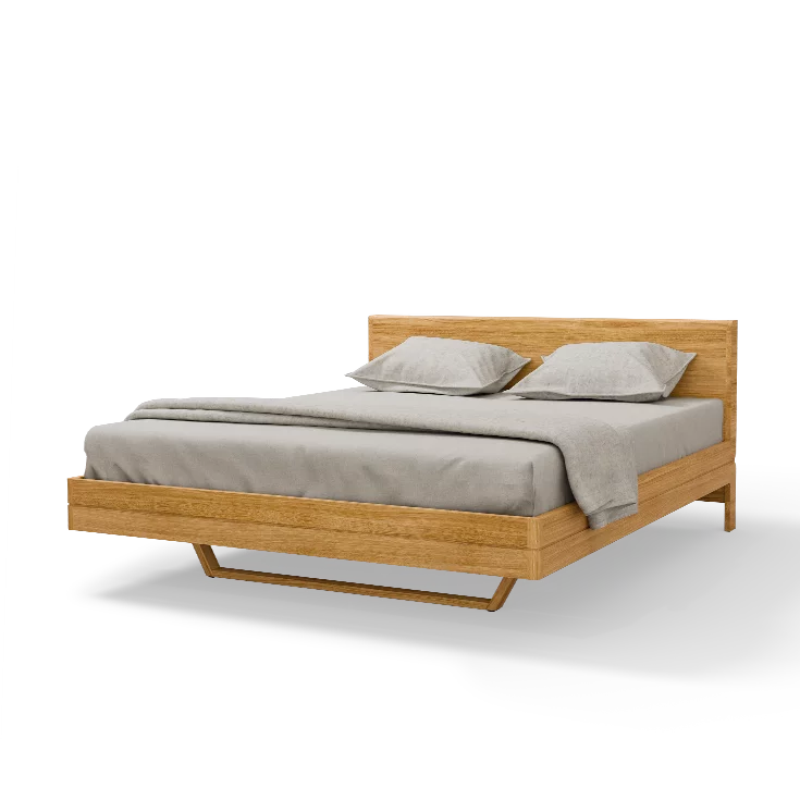 solid wood bed in oak with wooden headboard float solid wood bed in oak with wooden headboard