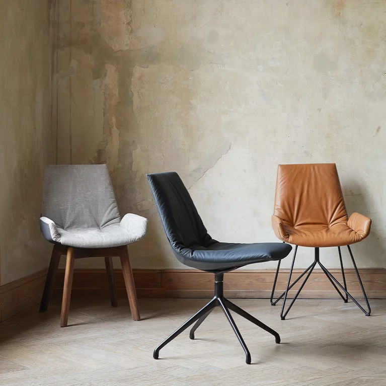 dining table chairs lui in various designs with a wide range of materials and variants elegant lui chair family in fabric or with wooden, swivel or wire frame