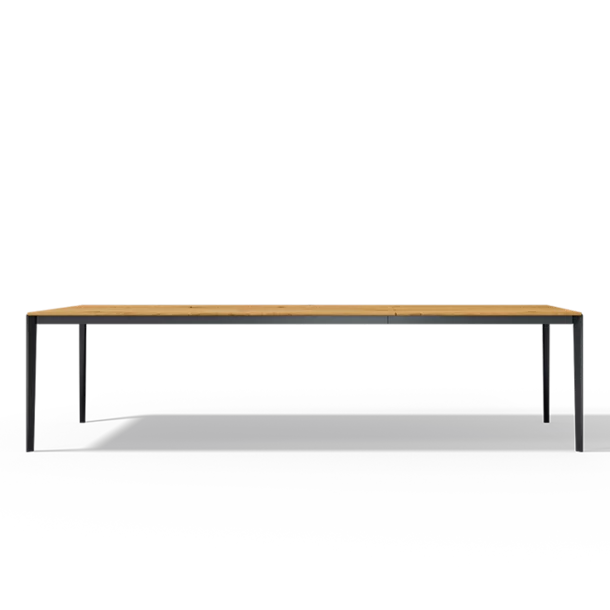 tak extendable table in oak with metal frame in black matt